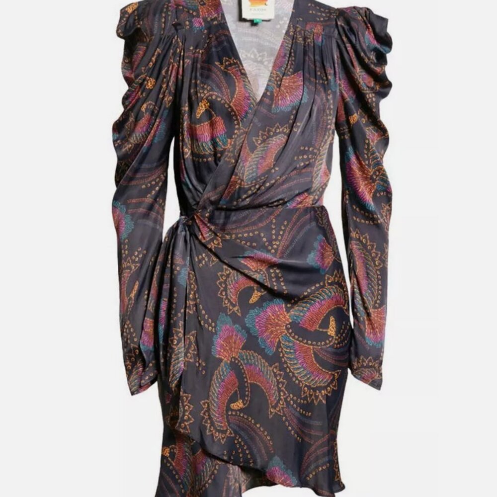FARM Rio Long Sleeve Paisley Dress